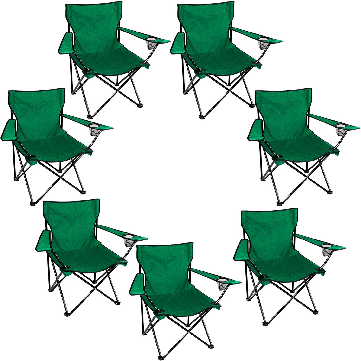 Set 7 Sillas Plegables Jardin Camping Aire Libre Paseos Verde