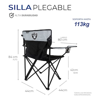 Foto 5 | Juego De 2 Sillas Plegables Nfl Las Vegas Raiders 100% Original