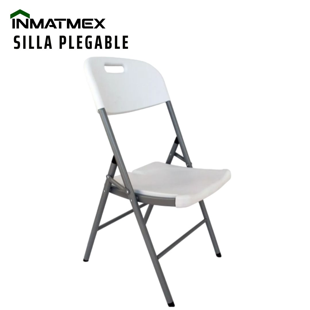 Foto 4 | Silla Plegable Blanca Multifuncional de Plástico Reforzado y Acero