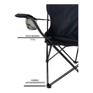 Foto 3 | Silla Plegable CJR Negra con Funda
