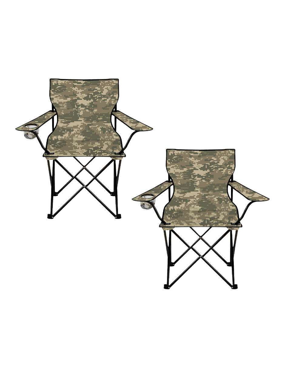 Set 2 Sillas Plegable Linium Portátil Camuflaje Café