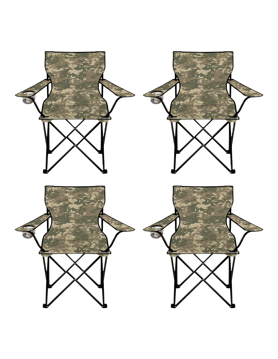 Set de Sillas Plegables Linium Camuflaje Café 4 Piezas