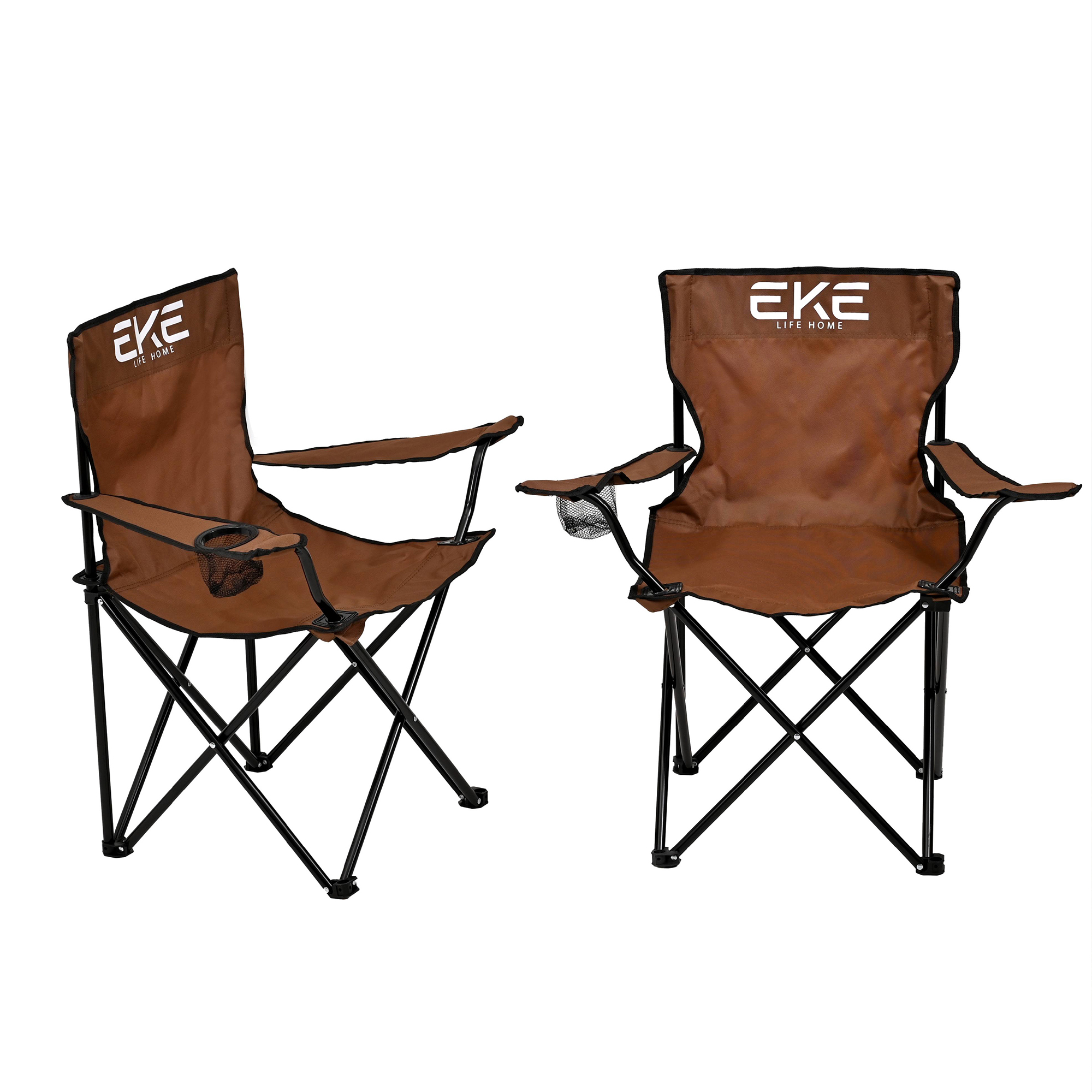Foto 1 | Set 2 Sillas color Marrón Portátil Plegable para Campamento Playa o Pesca