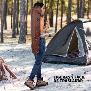 Foto 7 | Set 2 Sillas color Marrón Portátil Plegable para Campamento Playa o Pesca