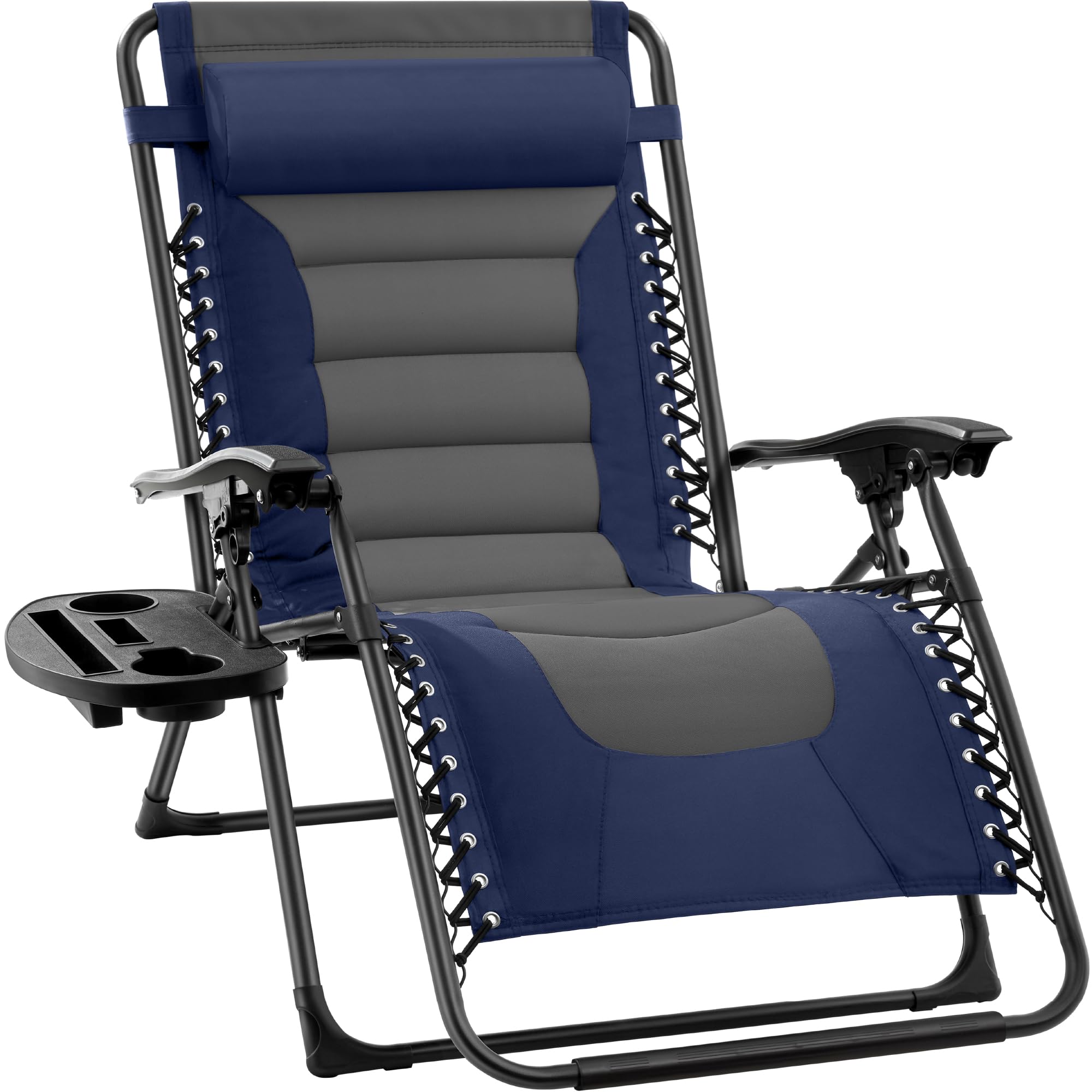 Silla Zero Gravity Best Choice Products De Gran Tamaño, Azul Marino/gris - Venta Internacional.