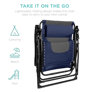 Foto 4 | Silla Zero Gravity Best Choice Products De Gran Tamaño, Azul Marino/gris - Venta Internacional.