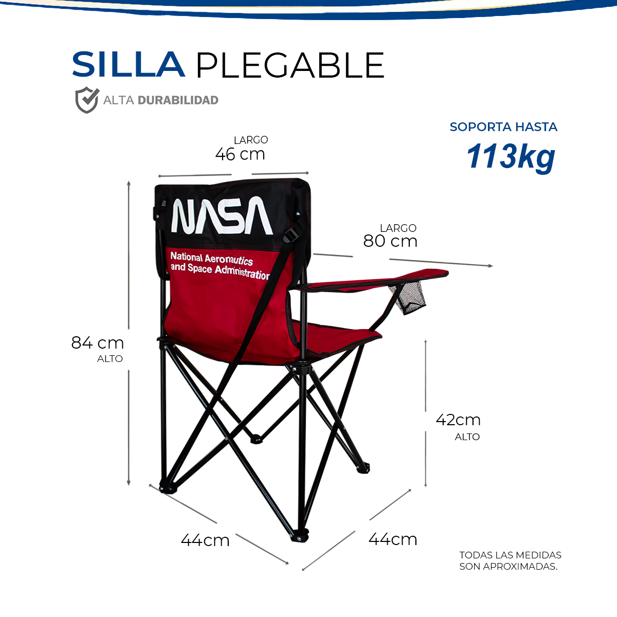 Foto 4 | Juego De 2 Sillas Plegables Marca Nasa 100% Original