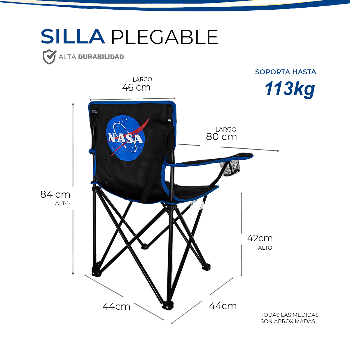 Foto 5 pulgar | Juego De 2 Sillas Plegables Marca Nasa 100% Original