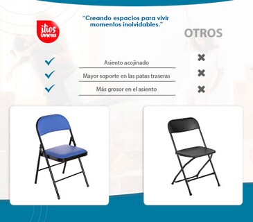 Foto 8 | 4 Sillas Plegables Azul con Negro Ilios Innova