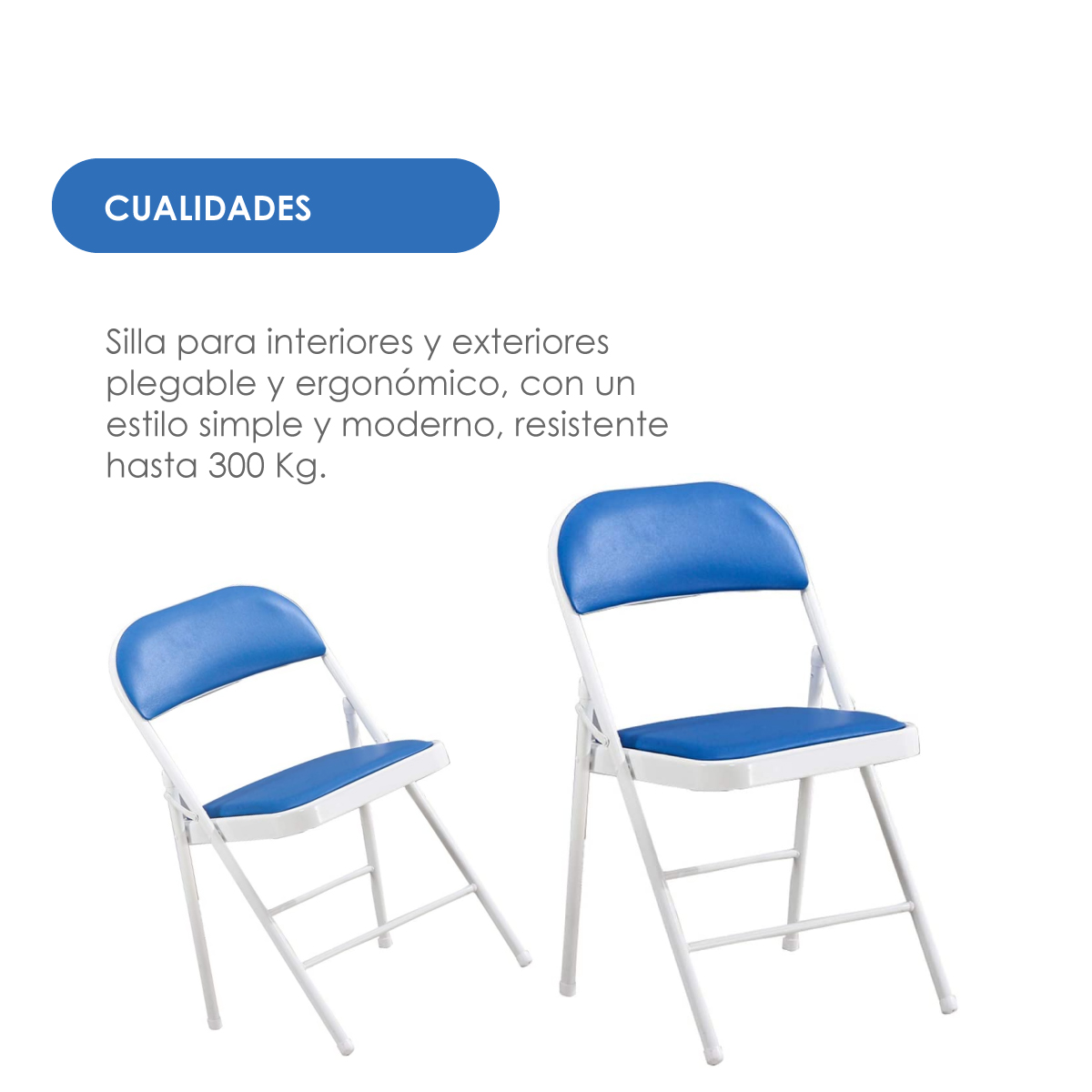 Foto 6 | 4 Sillas Plegables Azul Ilios Innova