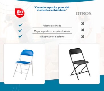 Foto 8 | 4 Sillas Plegables Azul Ilios Innova