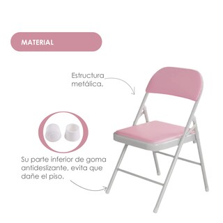 Foto 6 | 4 Sillas Plegables Rosa Ilios Innova