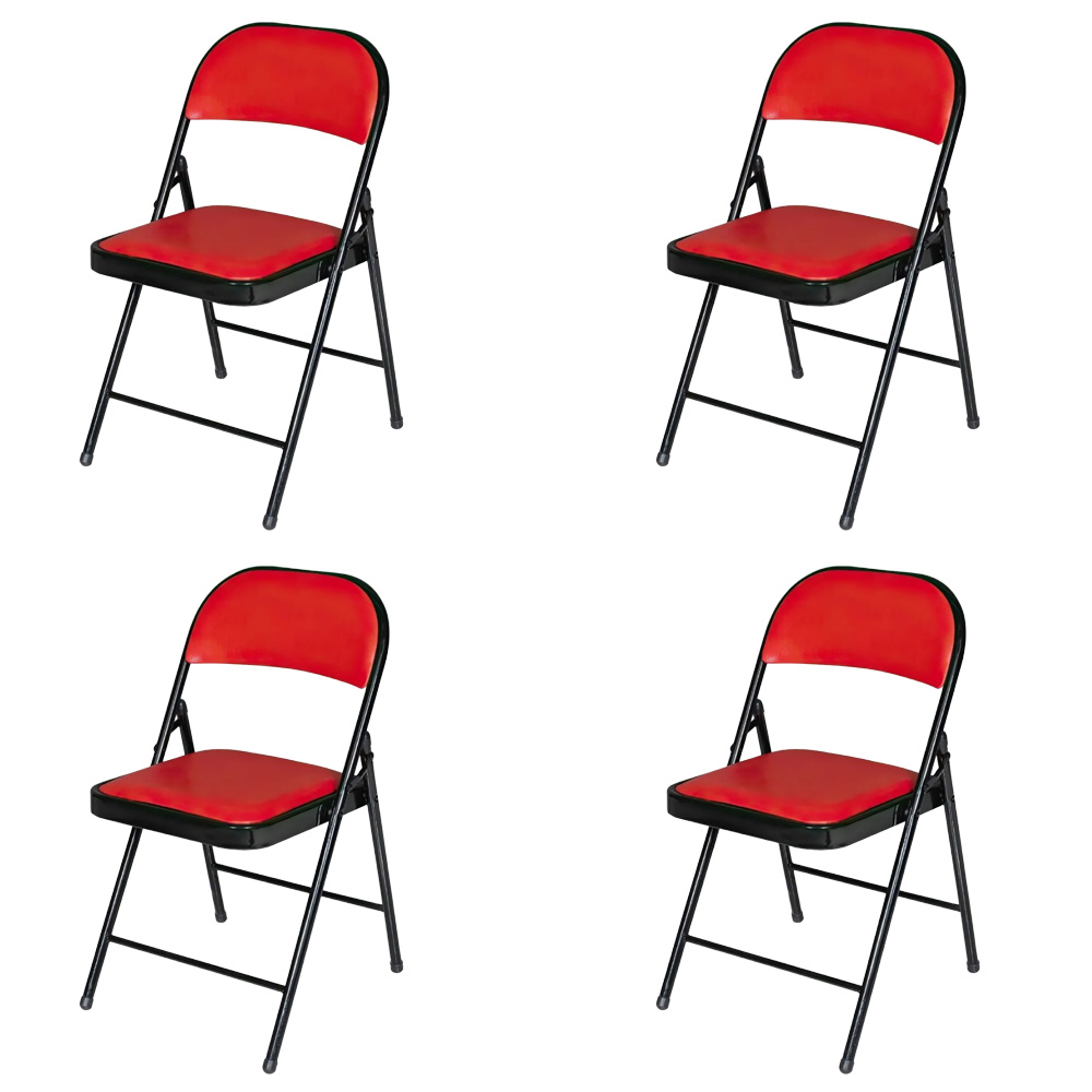 4 Sillas Plegables Rojo Con Negro Ilios Innova