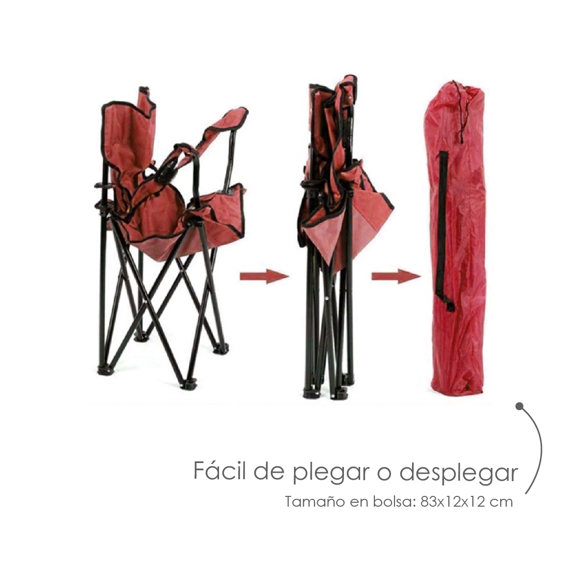 Foto 7 | Silla Plegable Impermeable Ilios Innova Roja