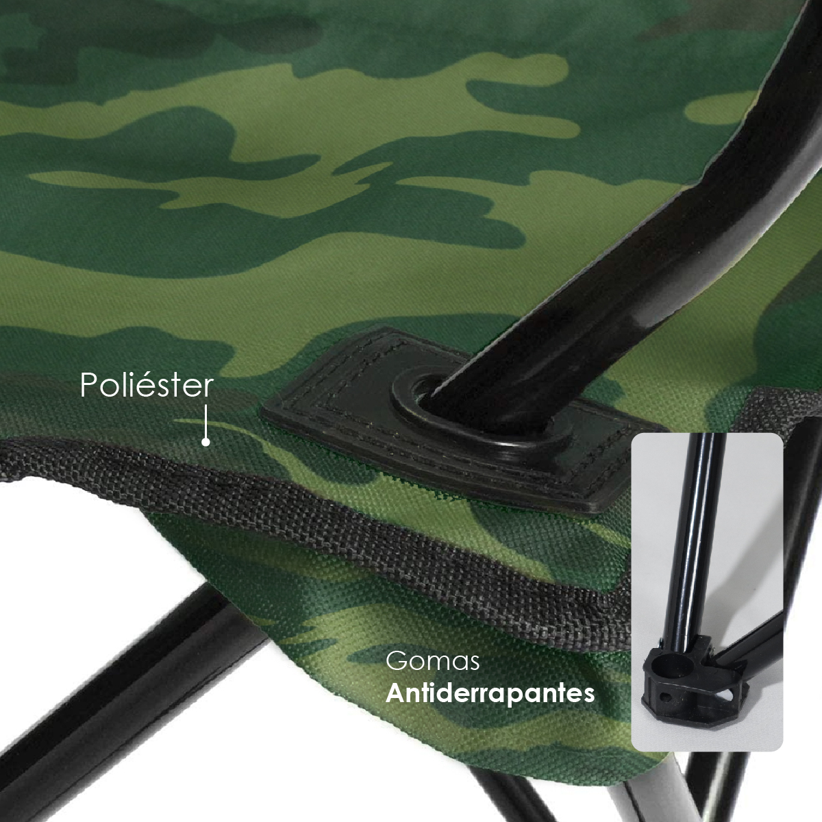 Foto 7 pulgar | Silla Plegable Impermeable Con Funda Y Portavasos Ilios Innova (militar)