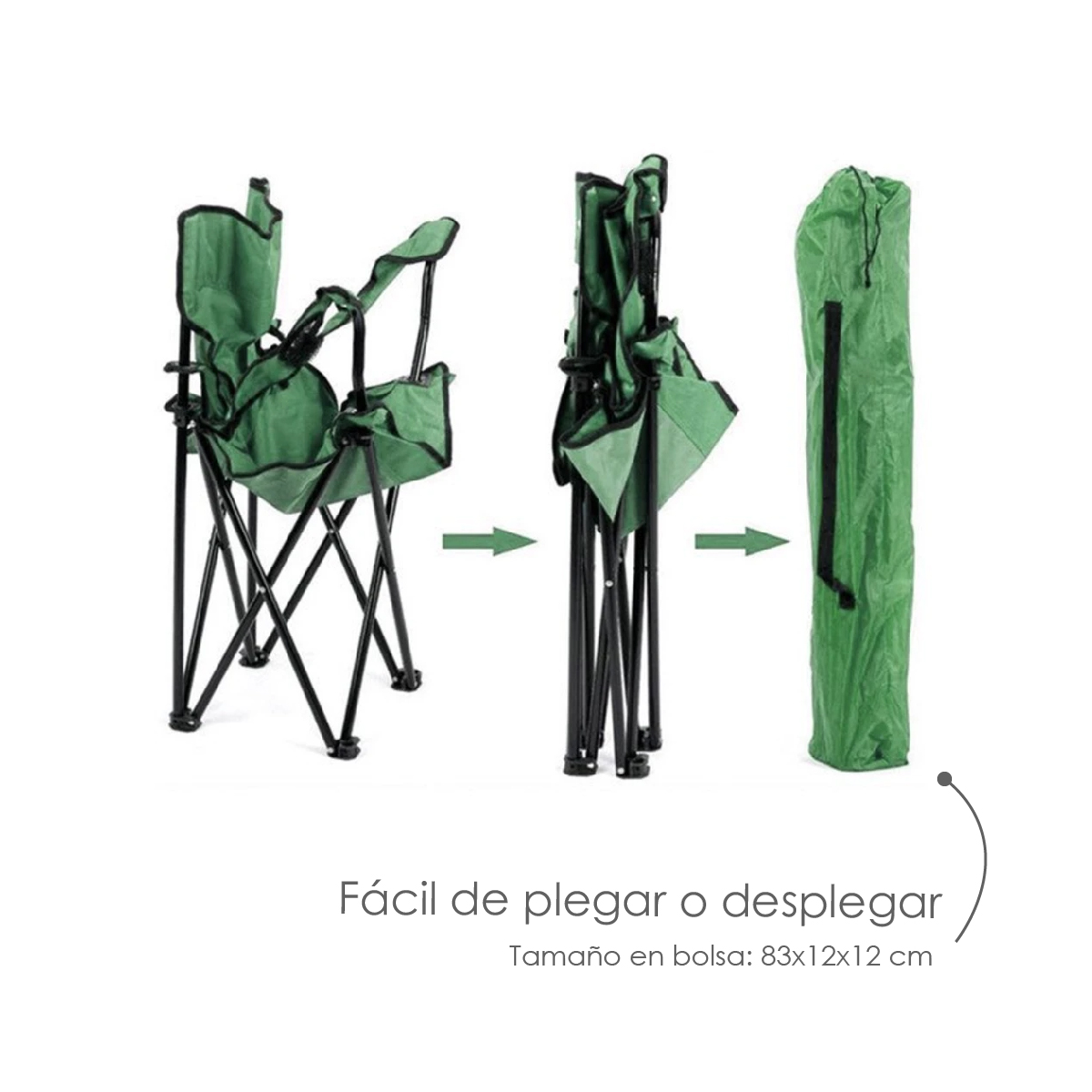 Foto 4 pulgar | Silla Plegable Impermeable Ilios Innova Verde