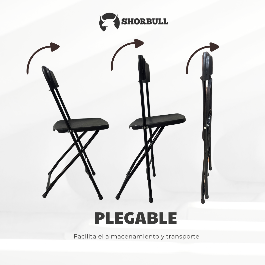 Foto 4 | Kit de 5 Sillas Plegables Shorbull Plástico Negra