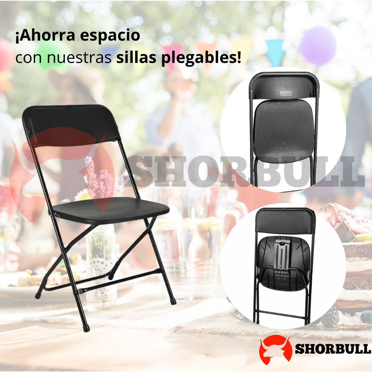 Foto 7 pulgar | Silla Plegable Shorbull Negro