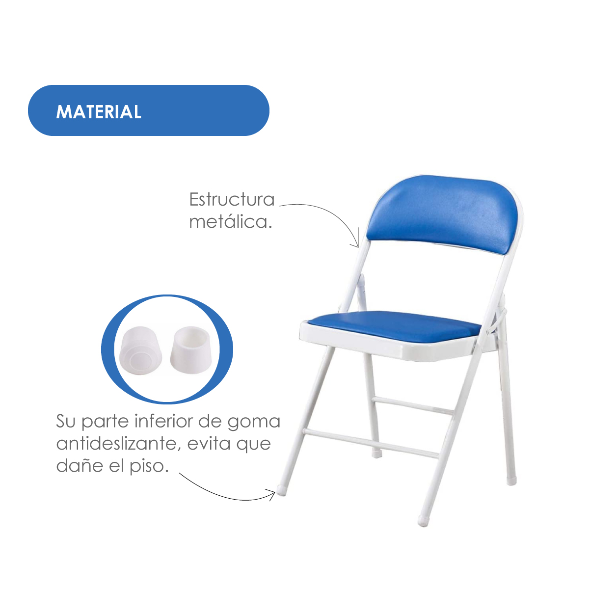 Foto 9 pulgar | Silla Plegable Ilios Innova Acojinada  Azul