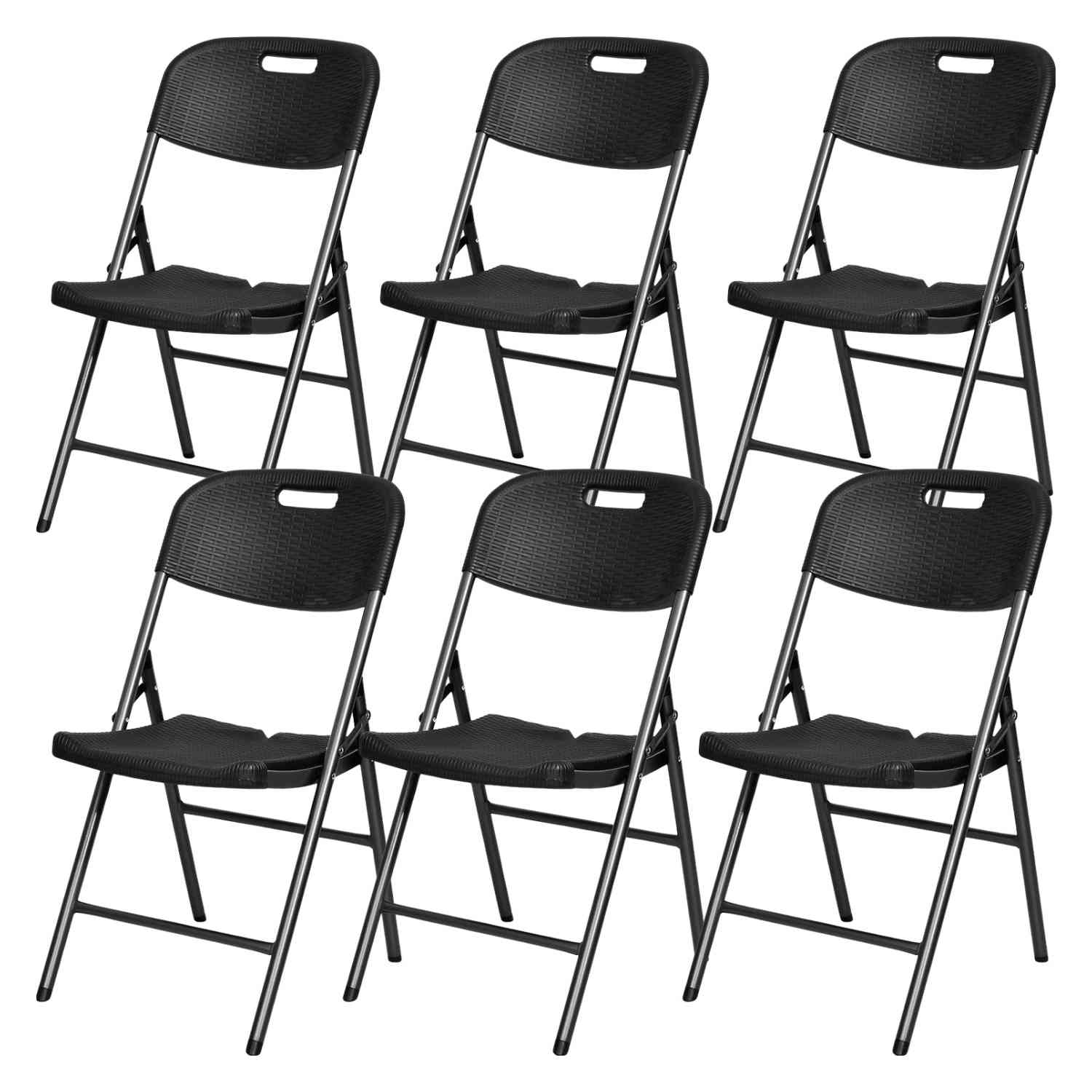Sillas Plegables Jardimex Negras 6 Piezas