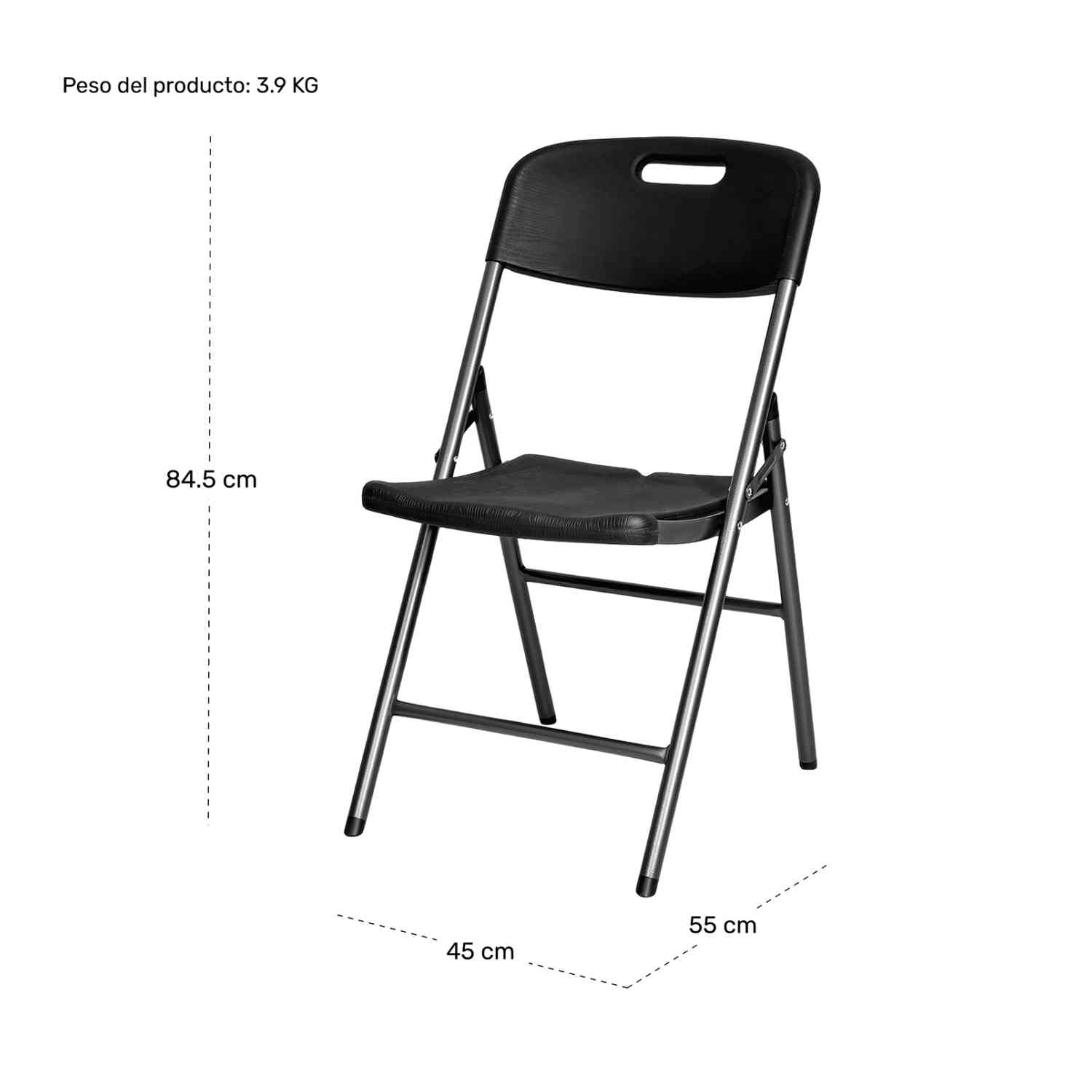 Foto 7 pulgar | Set Kit 6 Sillas Plegables Pvc Jardin Exterior Tipo Madera Negro Jardimex