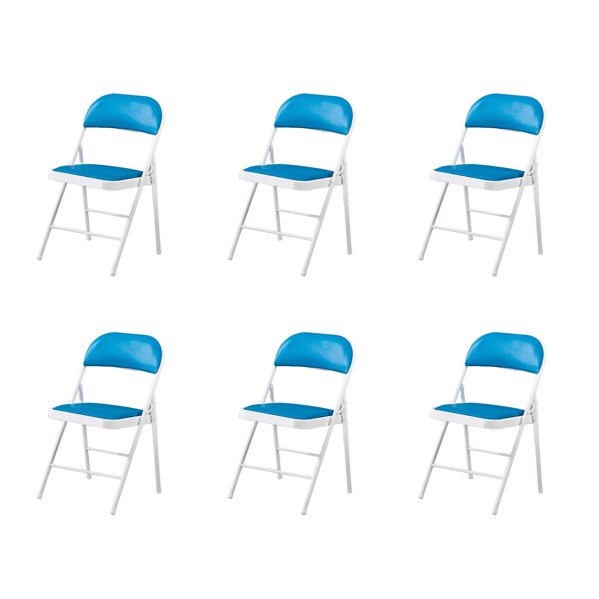Foto 1 | Juego de 6 sillas plegables azul claro para interiores y exteriores