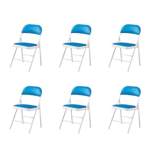 Foto 1 | Juego de 6 sillas plegables azul claro para interiores y exteriores