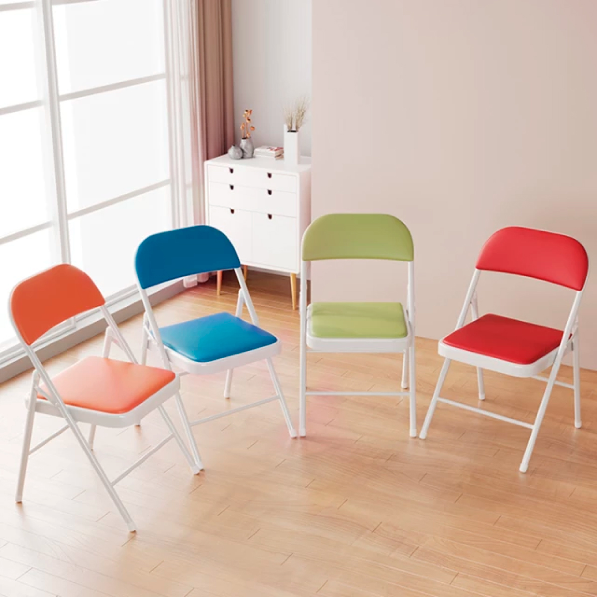 Foto 4 | Juego de 6 sillas plegables azul claro para interiores y exteriores