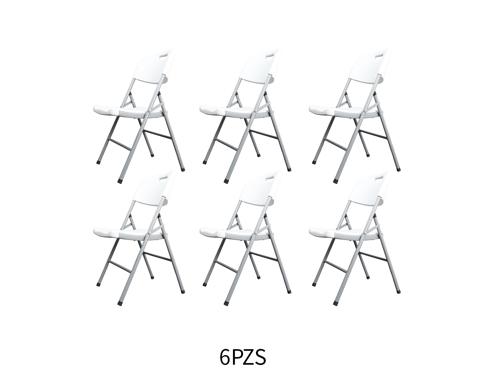 Juego De Sillas Plegables 6 Piezas Basitex Color Blanco