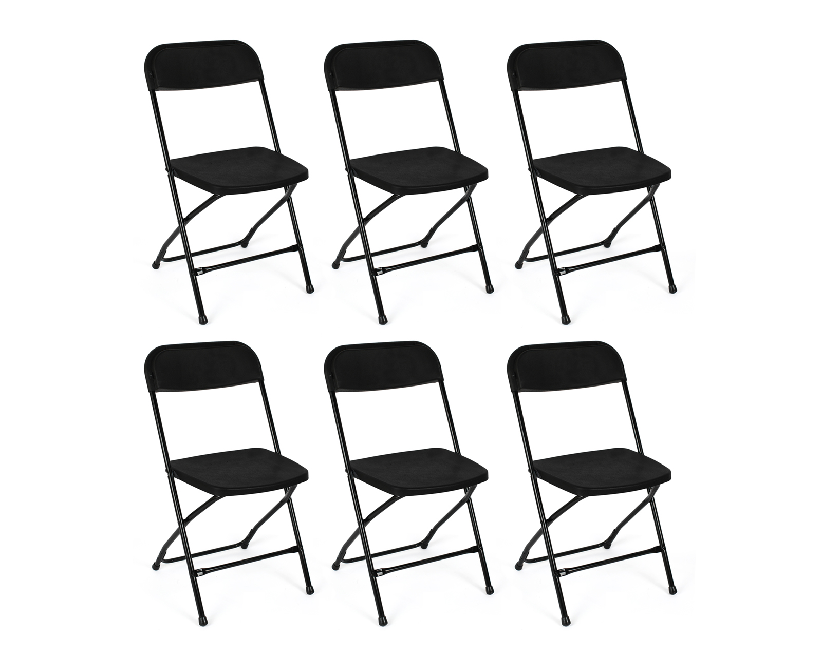 Juego De Sillas Plegables 6 Piezas Basitex Color Negro
