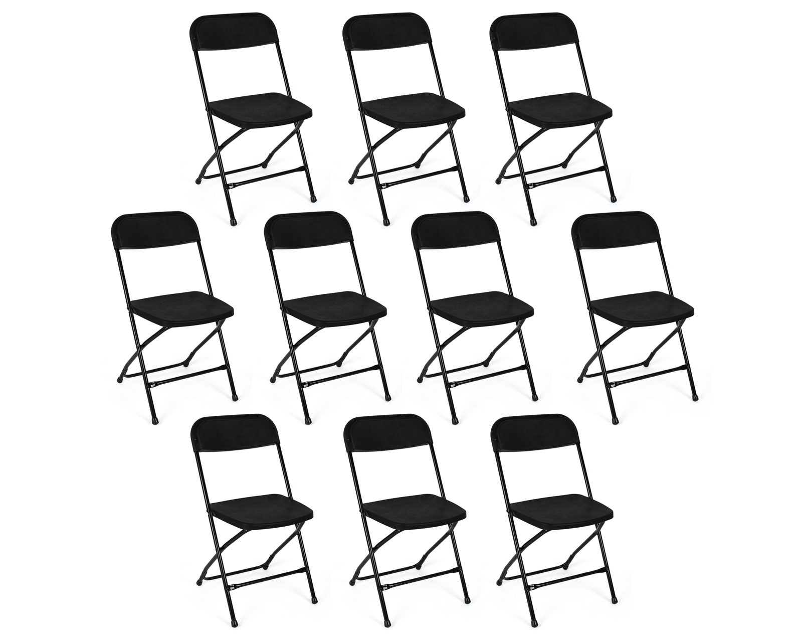 Juego De Sillas Plegables 10 Piezas Basitex Color Negro