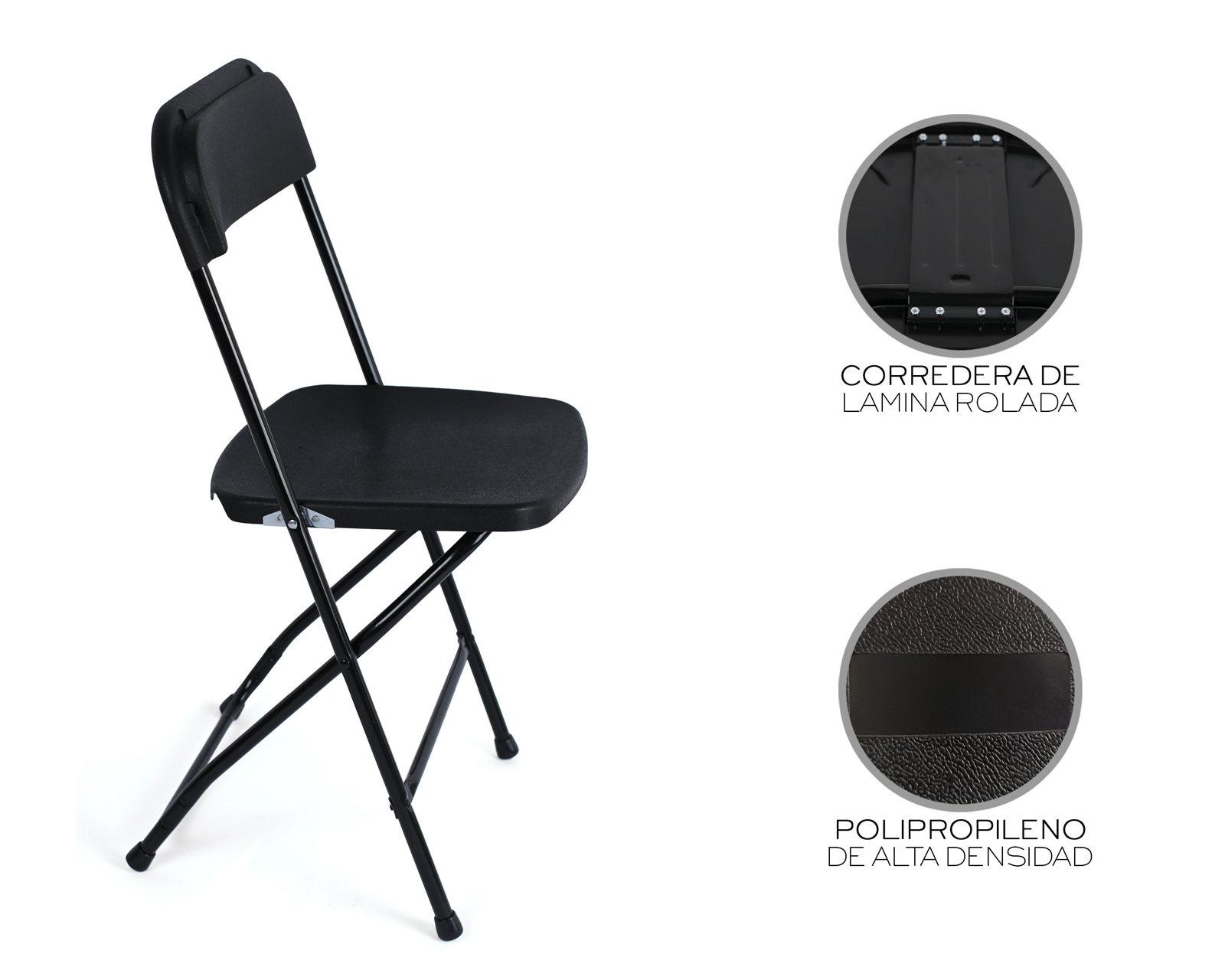 Foto 8 pulgar | Juego De Sillas Plegables 10 Piezas Basitex Color Negro