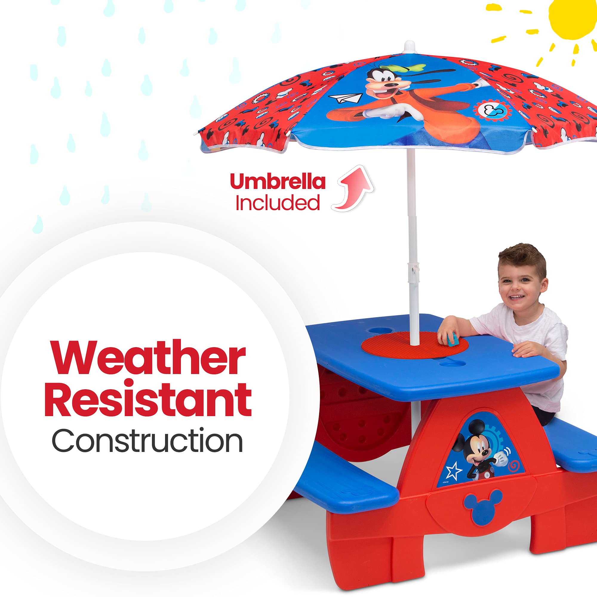 Foto 4 pulgar | Mesa De Pícnic Con Actividades Delta Children Disney Mickey Mouse - Venta Internacional.