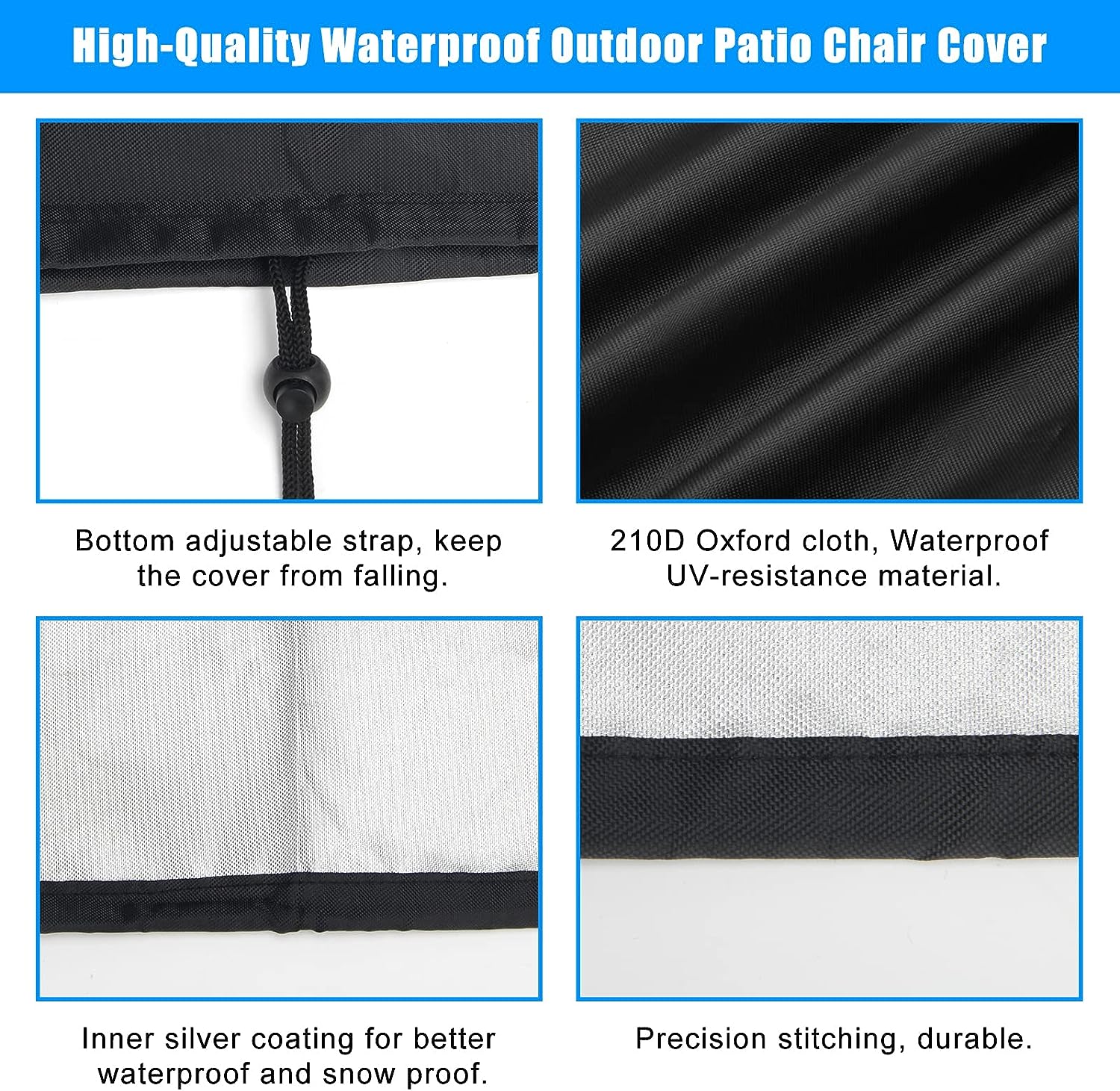 Foto 4 pulgar | Funda Impermeable Para Silla De Patio Exterior Jieyou, Paquete De 2 - Venta Internacional.