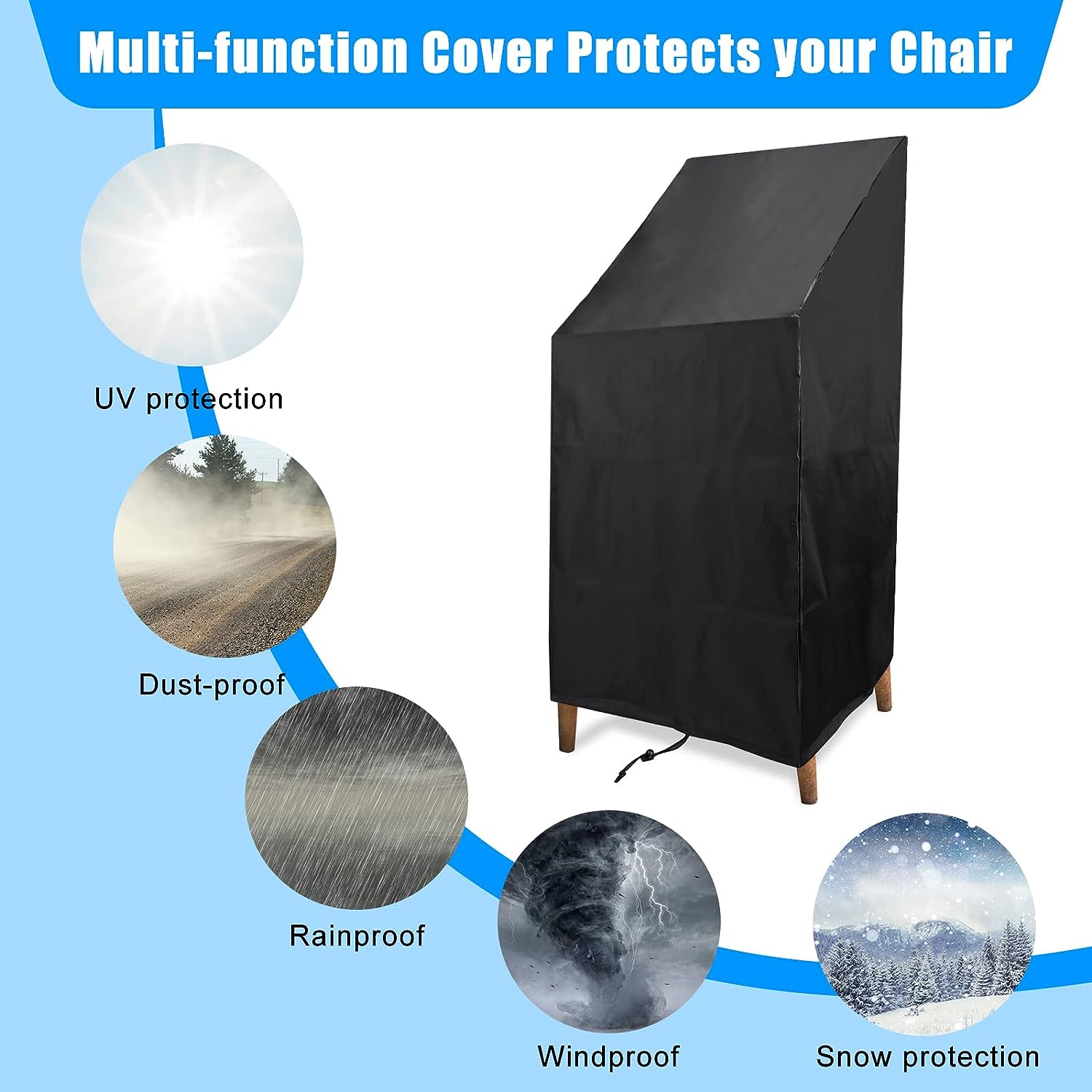 Foto 6 pulgar | Funda Impermeable Para Silla De Patio Exterior Jieyou, Paquete De 2 - Venta Internacional.