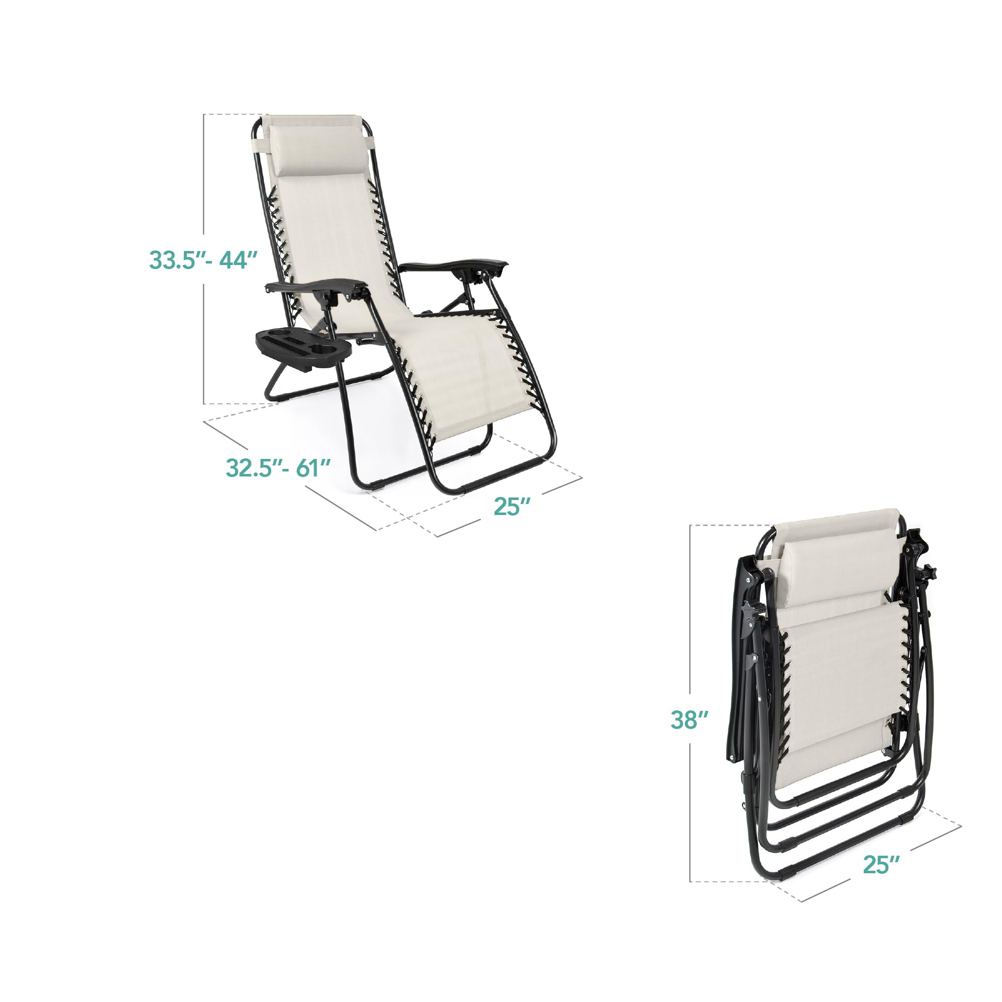Foto 3 pulgar | Sillón Zero Gravity Best Choice De Malla De Acero, Juego De 2 - Venta Internacional.
