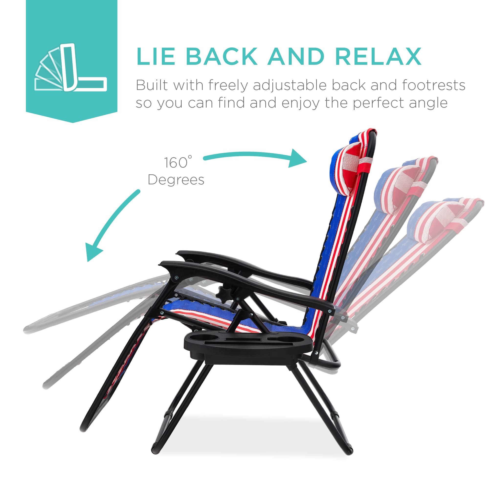 Foto 5 pulgar | Juego De 2 Sillones Ajustables De Malla De Acero Zero Gravity - Venta Internacional.