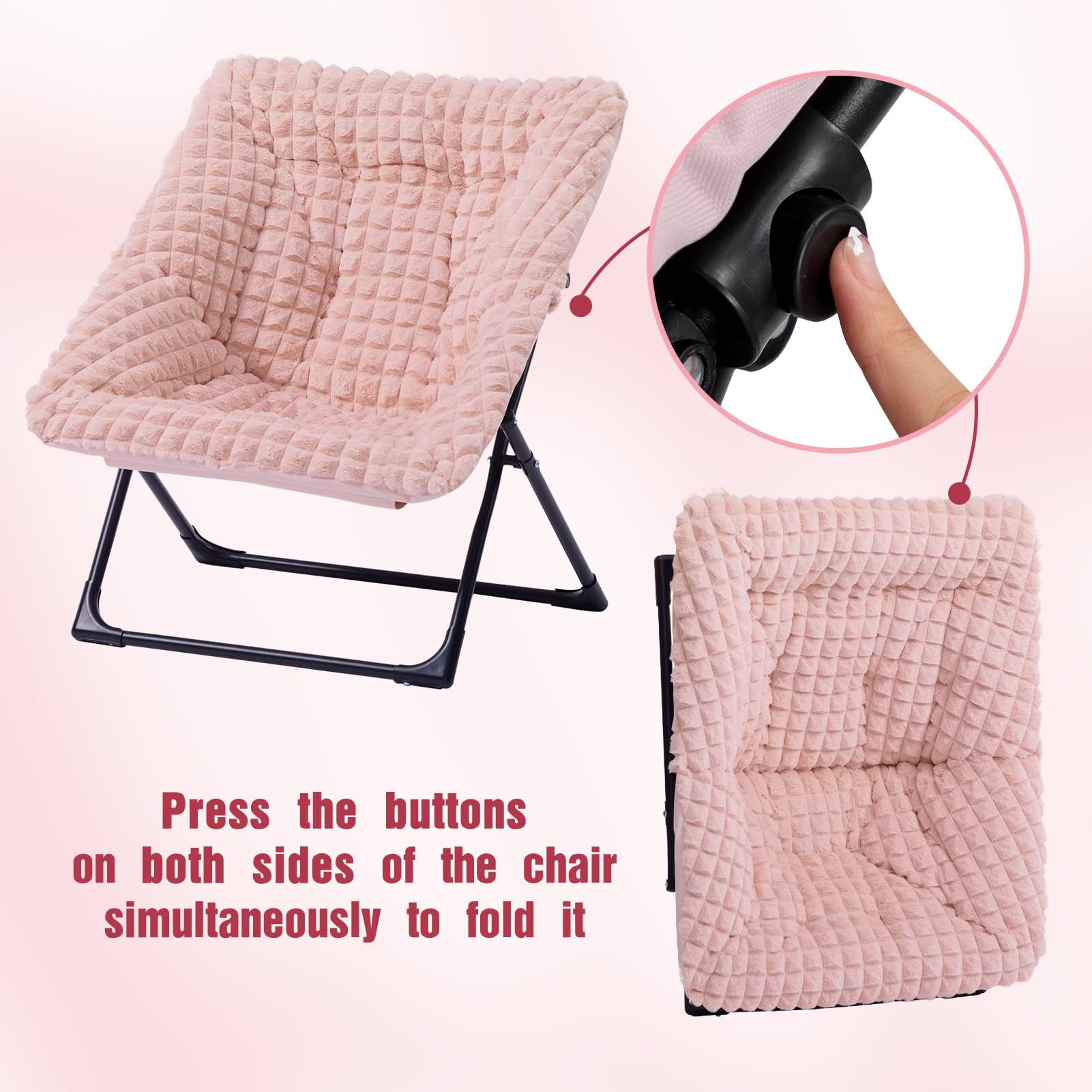 Foto 8 pulgar | Sillón Hollyhome Xl Con Reposapiés Plegable, Color Rosa - Venta Internacional.