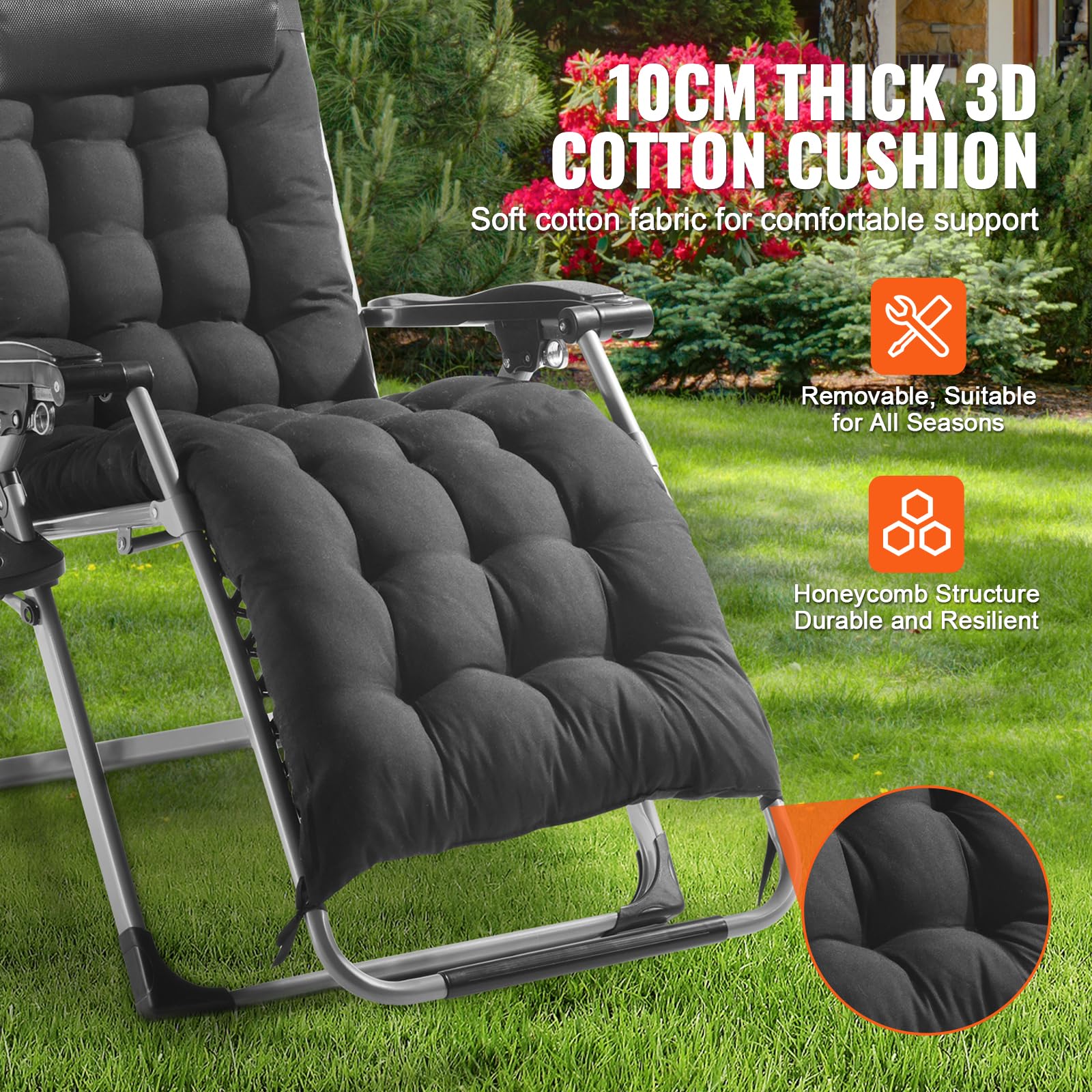 Foto 5 pulgar | Silla Reclinable Zero Gravity Vevor De 26 Pulgadas Y 500 Libras, Negra - Venta Internacional.