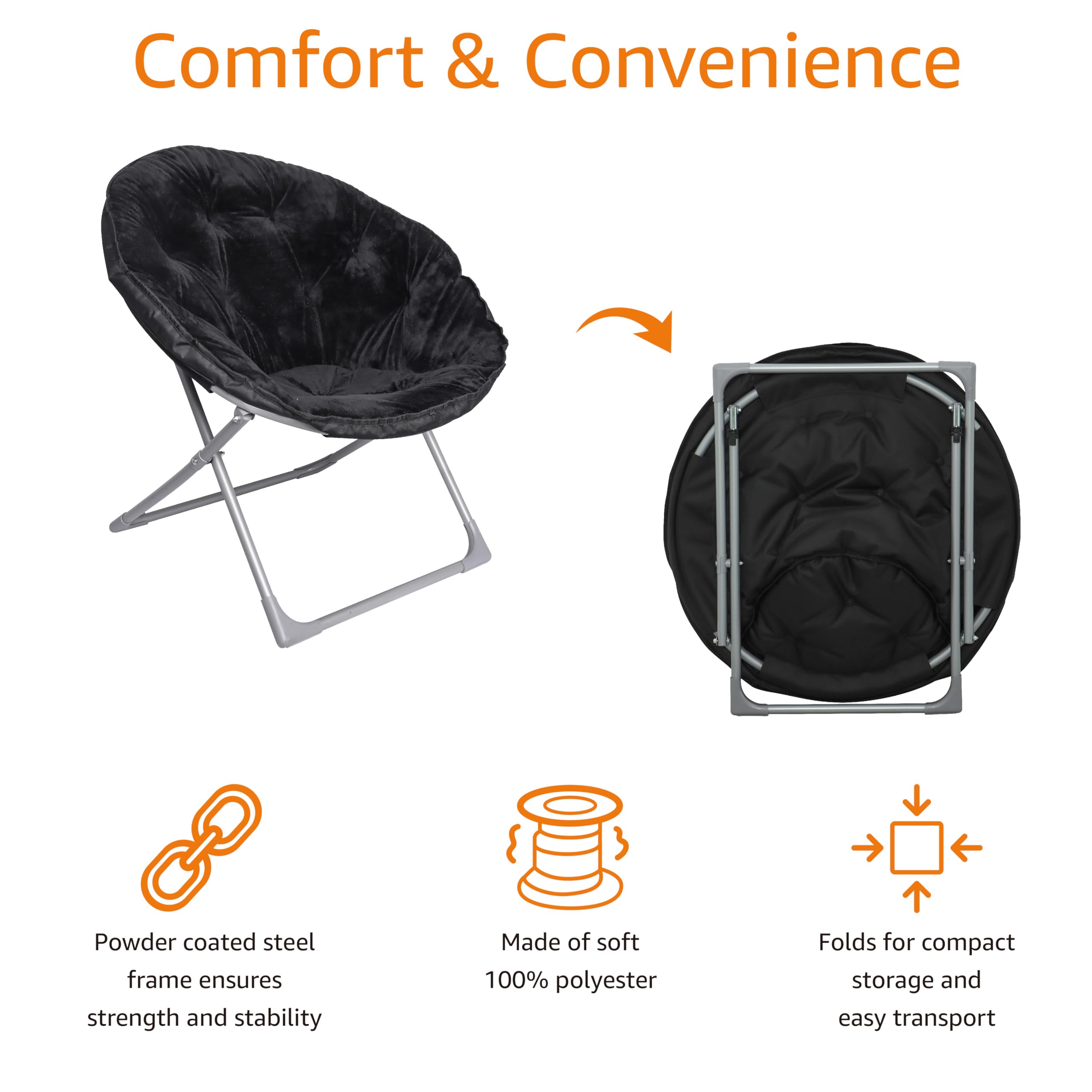 Foto 2 | Sillón Amazon Basics De Piel Sintética Con Estructura De Metal Negro - Venta Internacional.