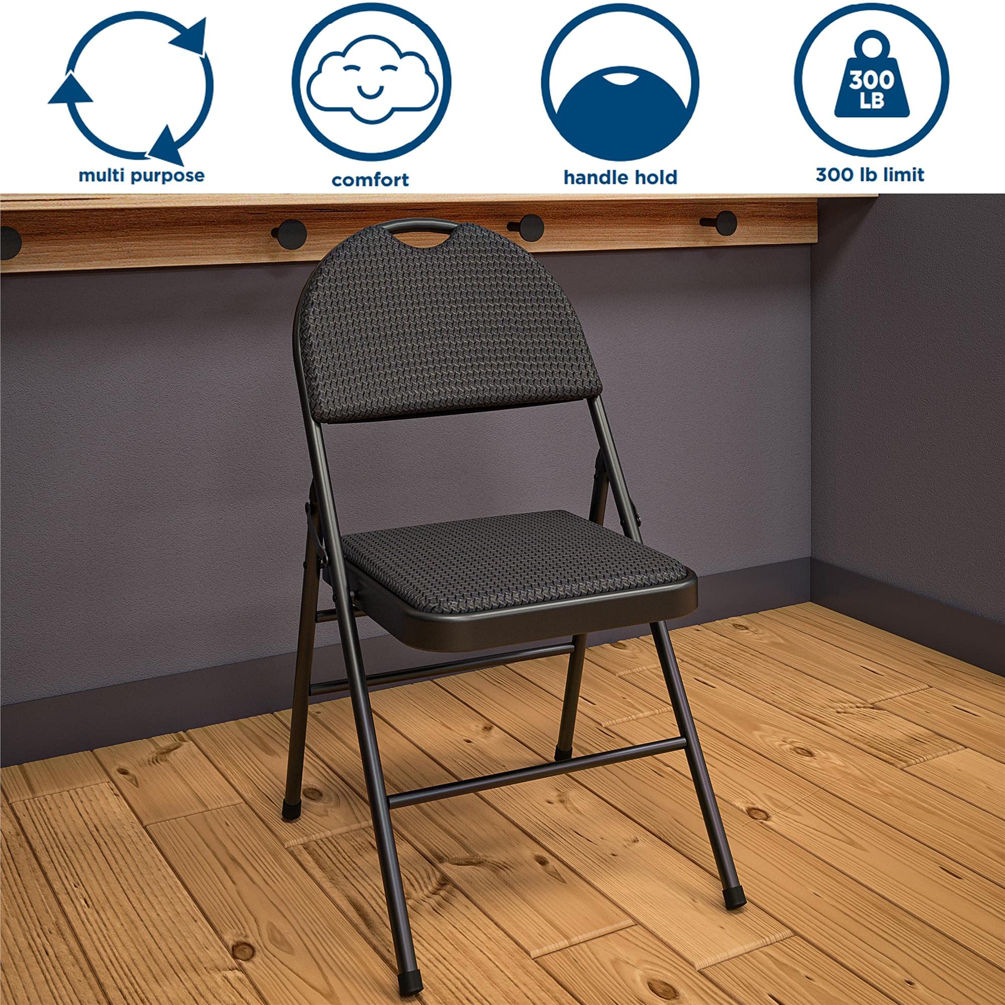 Foto 7 pulgar | Silla Plegable Cosco Commercial Xl Comfort, Acolchada, 300 Kg, Paquete De 4 - Venta Internacional.