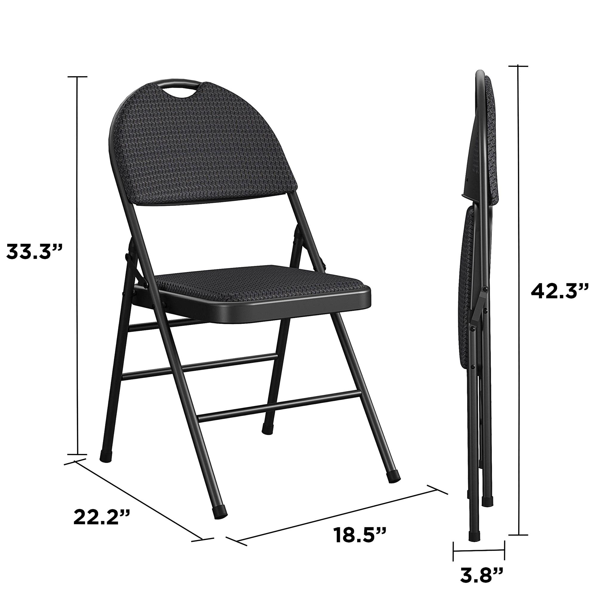Foto 7 | Silla Plegable Cosco Commercial Xl Comfort, Acolchada, 300 Kg, Paquete De 4 - Venta Internacional.