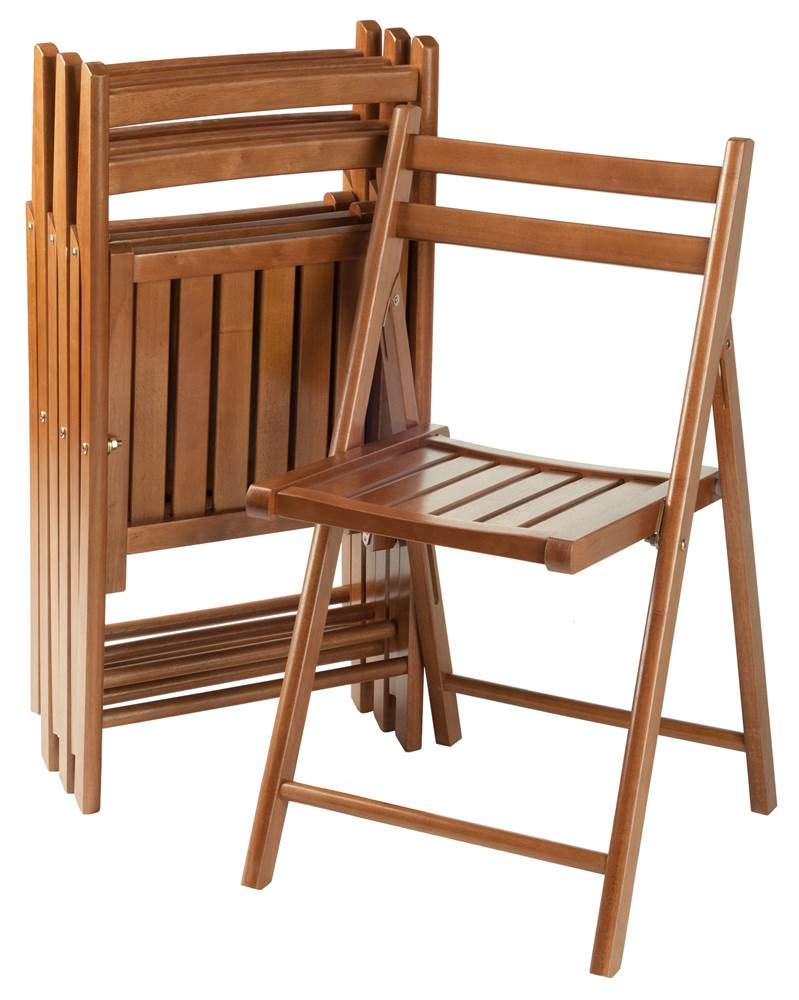 Foto 2 | Juego De Sillas Plegables De Teca Winsome Robin De 4 Piezas Con Capacidad De 170 Libras - Venta Internacional.