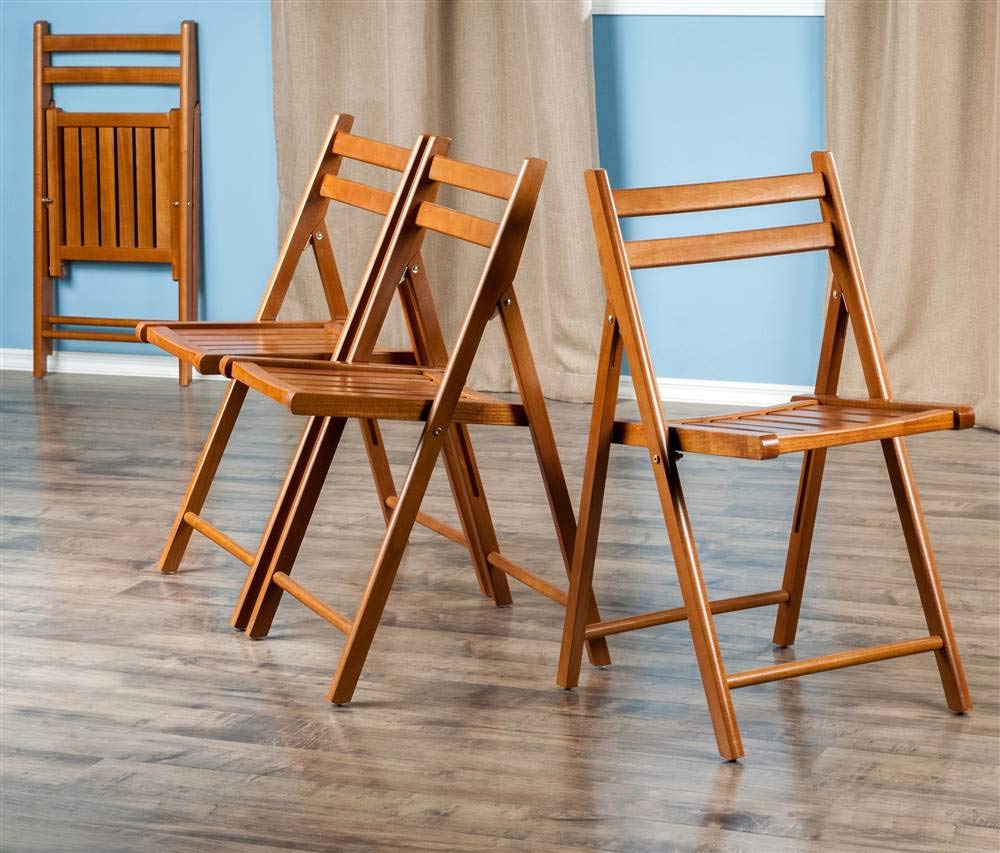 Foto 5 | Juego De Sillas Plegables De Teca Winsome Robin De 4 Piezas Con Capacidad De 170 Libras - Venta Internacional.