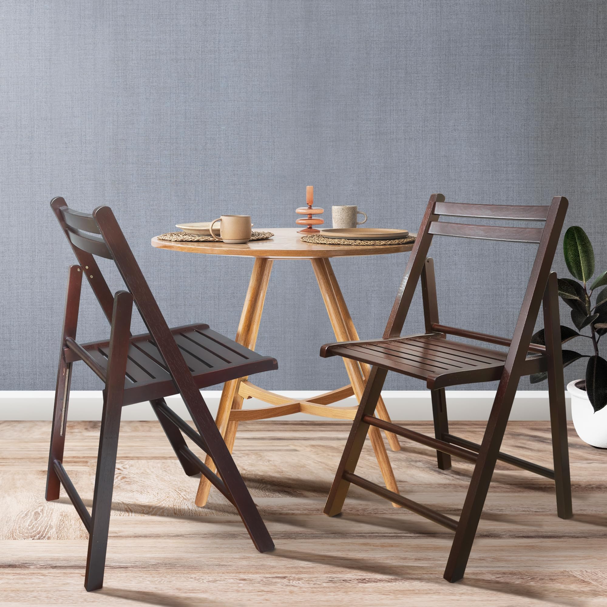 Foto 4 pulgar | Set De 2 Sillas Plegables, Estilo Casual, De Madera, Color Espresso - Venta Internacional.