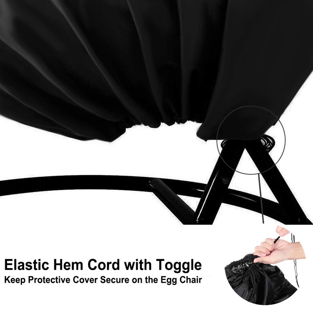 Foto 5 | Funda Para Silla Patio Egg Flymei, Impermeable, 75 X 45 Cm, Color Negro, 1 Paquete - Venta Internacional.