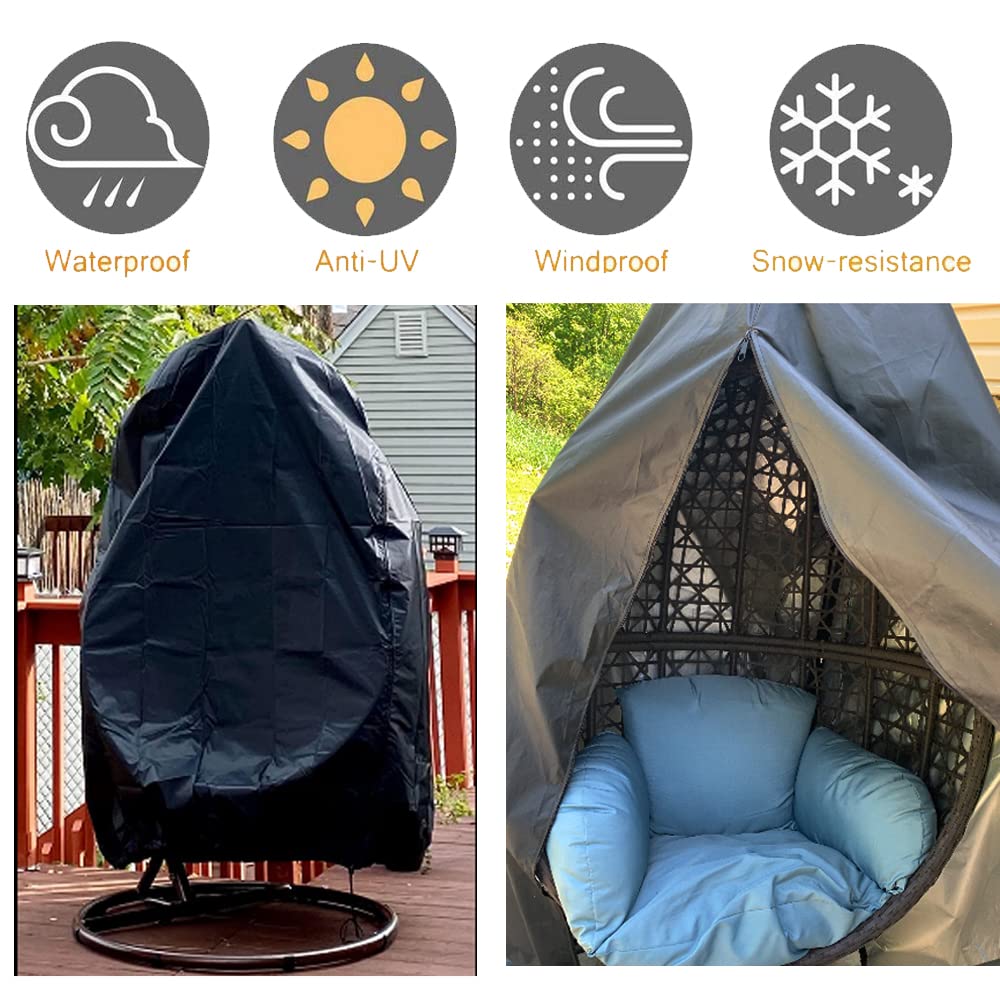 Foto 7 pulgar | Funda Para Silla Patio Egg Flymei, Impermeable, 75 X 45 Cm, Color Negro, 1 Paquete - Venta Internacional.