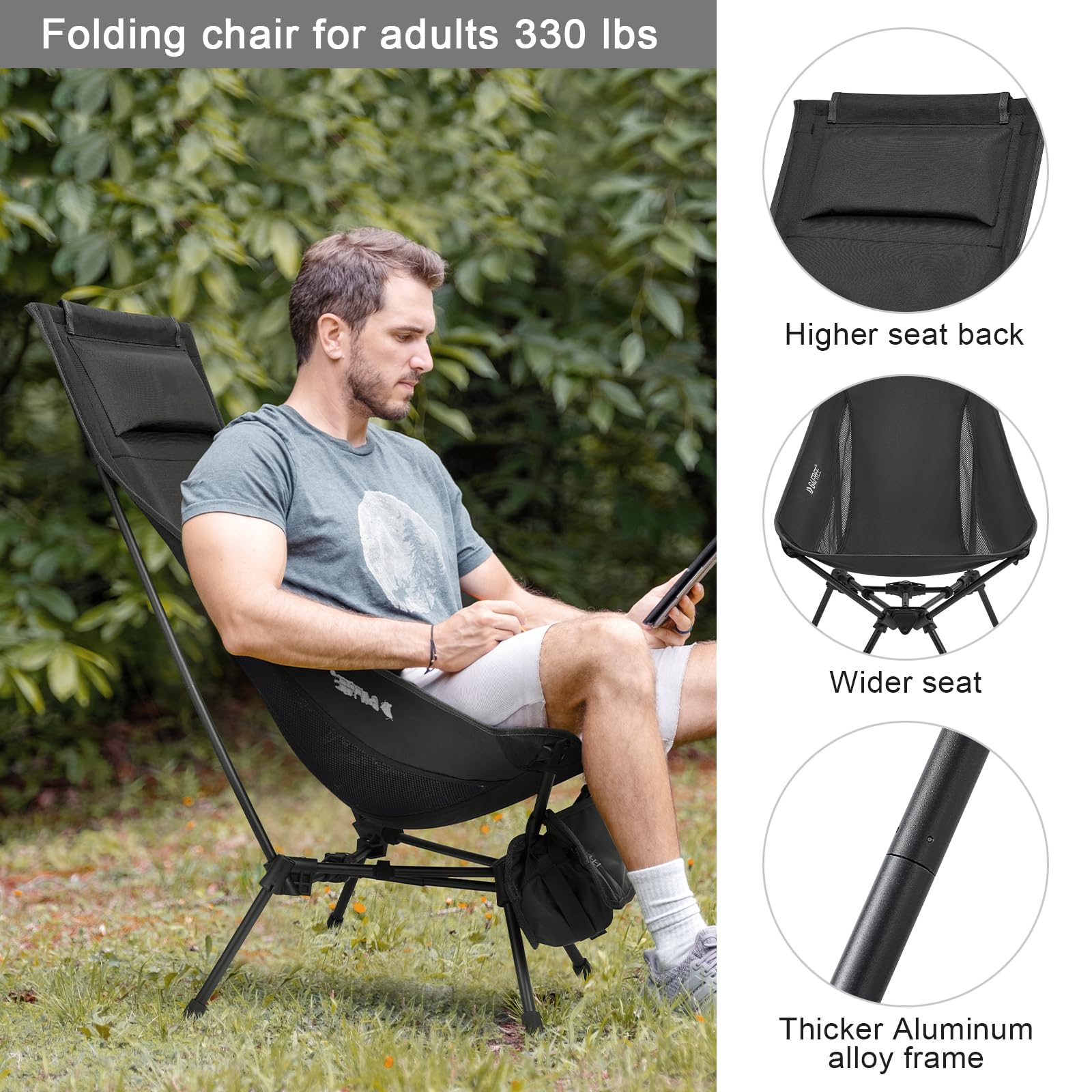Foto 4 pulgar | Silla De Campamento G4free, Plegable, Ligera, Con Respaldo Alto, 150 Kg - Venta Internacional.