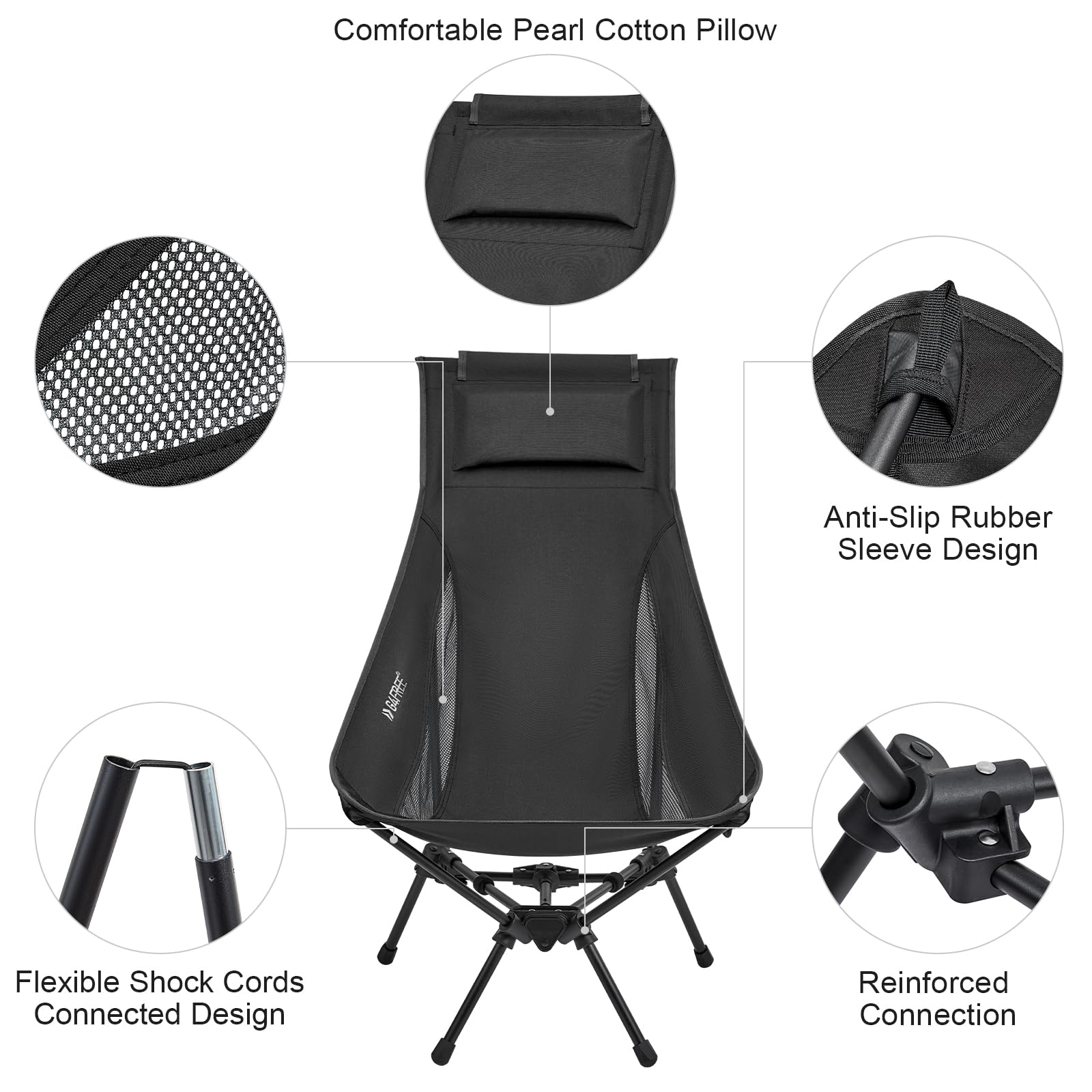 Foto 4 | Silla De Campamento G4free, Plegable, Ligera, Con Respaldo Alto, 150 Kg - Venta Internacional.