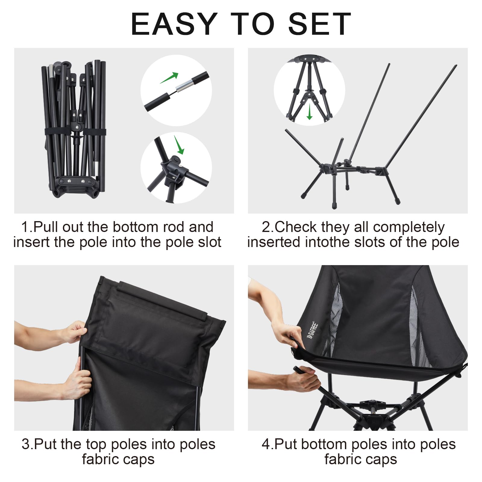 Foto 7 | Silla De Campamento G4free, Plegable, Ligera, Con Respaldo Alto, 150 Kg - Venta Internacional.
